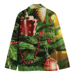 Xmas Tree Print Men's Cotton Blazer
