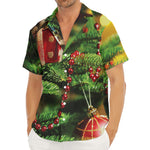 Xmas Tree Print Men's Deep V-Neck Shirt