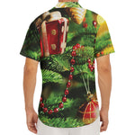 Xmas Tree Print Men's Deep V-Neck Shirt