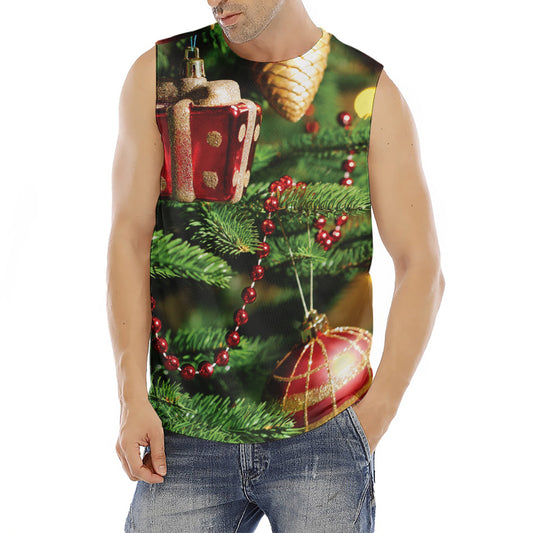 Xmas Tree Print Men's Fitness Tank Top