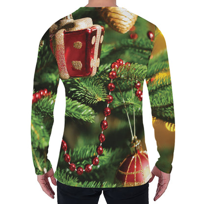 Xmas Tree Print Men's Long Sleeve T-Shirt
