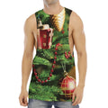 Xmas Tree Print Men's Muscle Tank Top