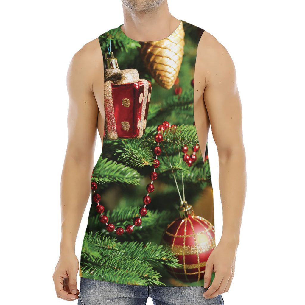 Xmas Tree Print Men's Muscle Tank Top