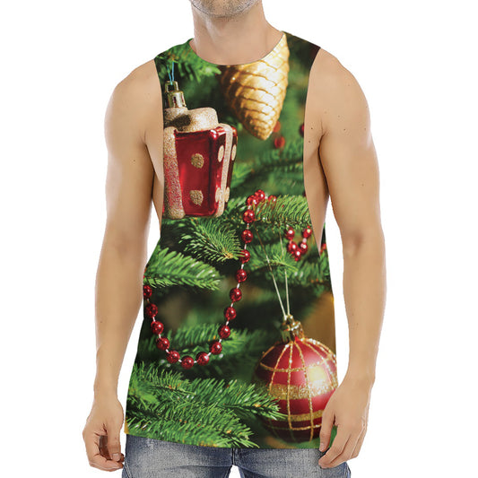 Xmas Tree Print Men's Muscle Tank Top