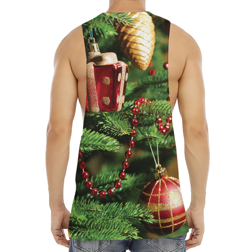 Xmas Tree Print Men's Muscle Tank Top