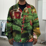 Xmas Tree Print Men's Shirt Jacket