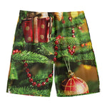 Xmas Tree Print Men's Swim Trunks