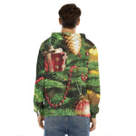 Xmas Tree Print Men's Velvet Pullover Hoodie