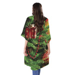 Xmas Tree Print Open Front Beach Cover Up