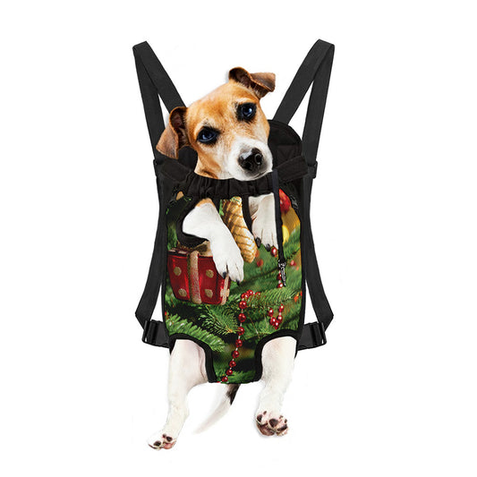 Xmas Tree Print Pet Carrier Backpack
