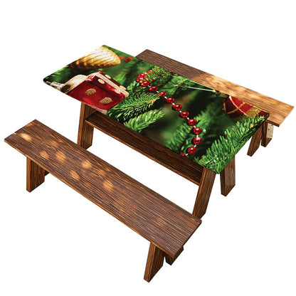 Xmas Tree Print Picnic Table Cover