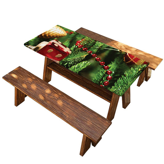 Xmas Tree Print Picnic Table Cover