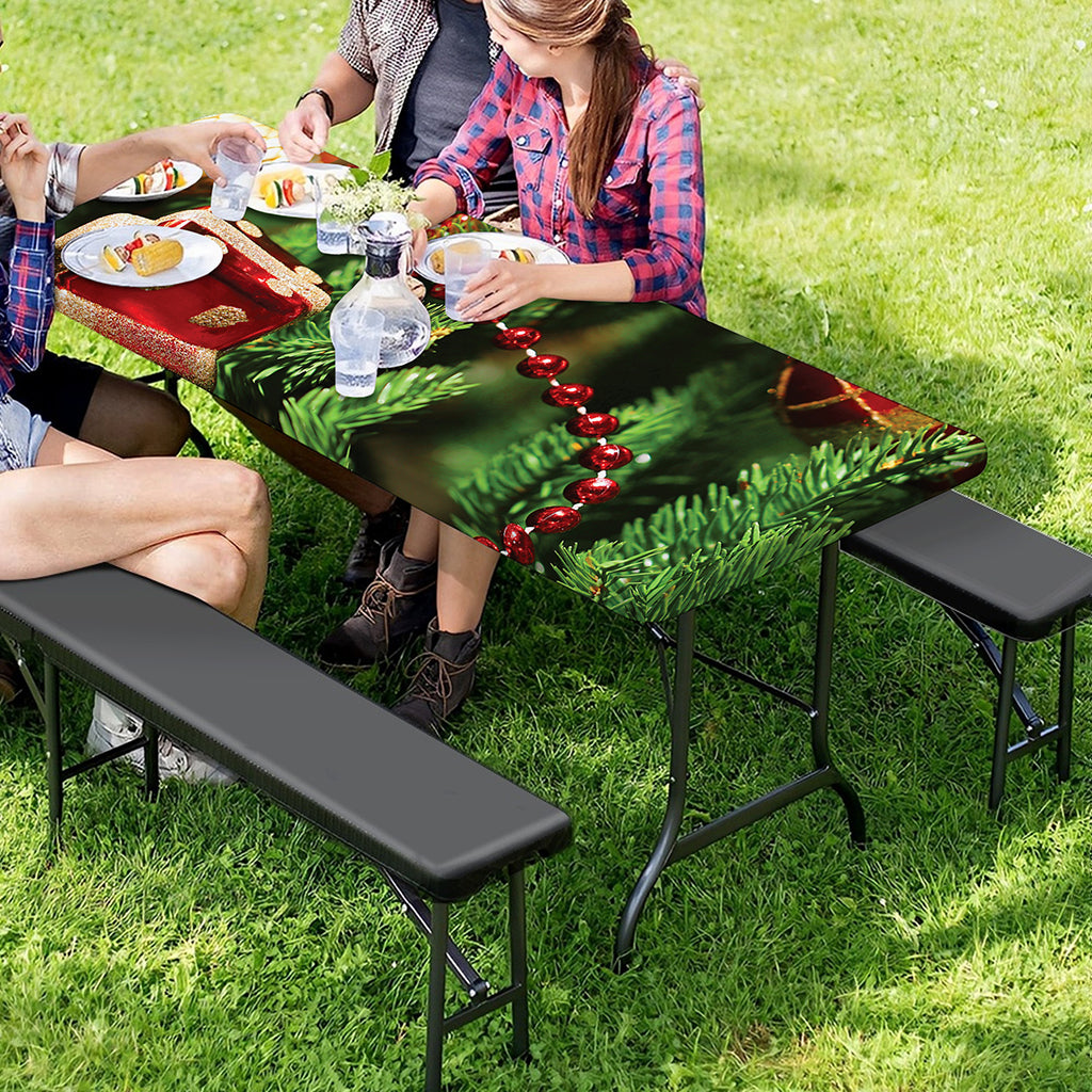 Xmas Tree Print Picnic Table Cover