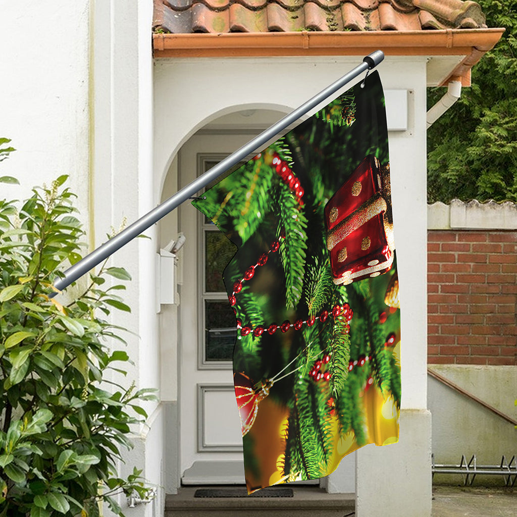 Xmas Tree Print Polyester Flag
