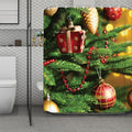 Xmas Tree Print Polyester Shower Curtain