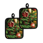 Xmas Tree Print Pot Holders