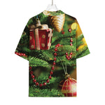 Xmas Tree Print Rayon Hawaiian Shirt