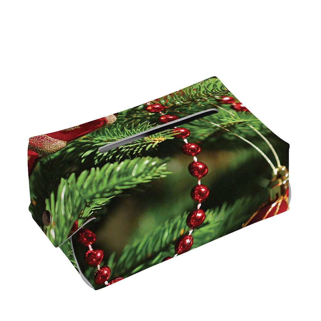 Xmas Tree Print Rectangle Tissue Box Cover