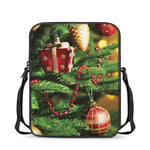 Xmas Tree Print Rectangular Crossbody Bag