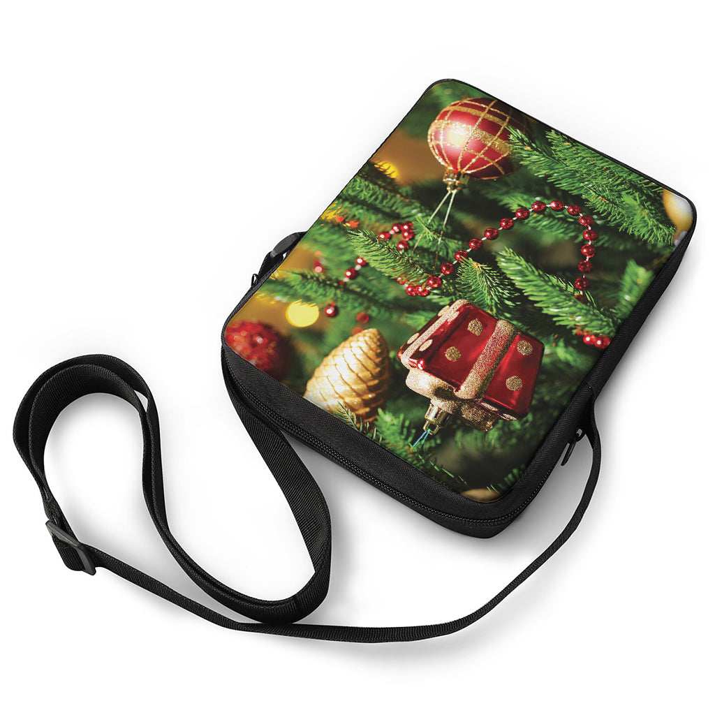 Xmas Tree Print Rectangular Crossbody Bag