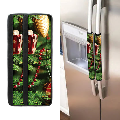 Xmas Tree Print Refrigerator Handle Covers