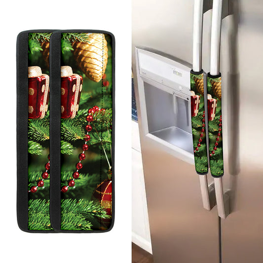 Xmas Tree Print Refrigerator Handle Covers