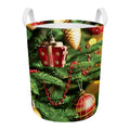 Xmas Tree Print Round Laundry Basket