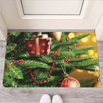 Xmas Tree Print Rubber Doormat