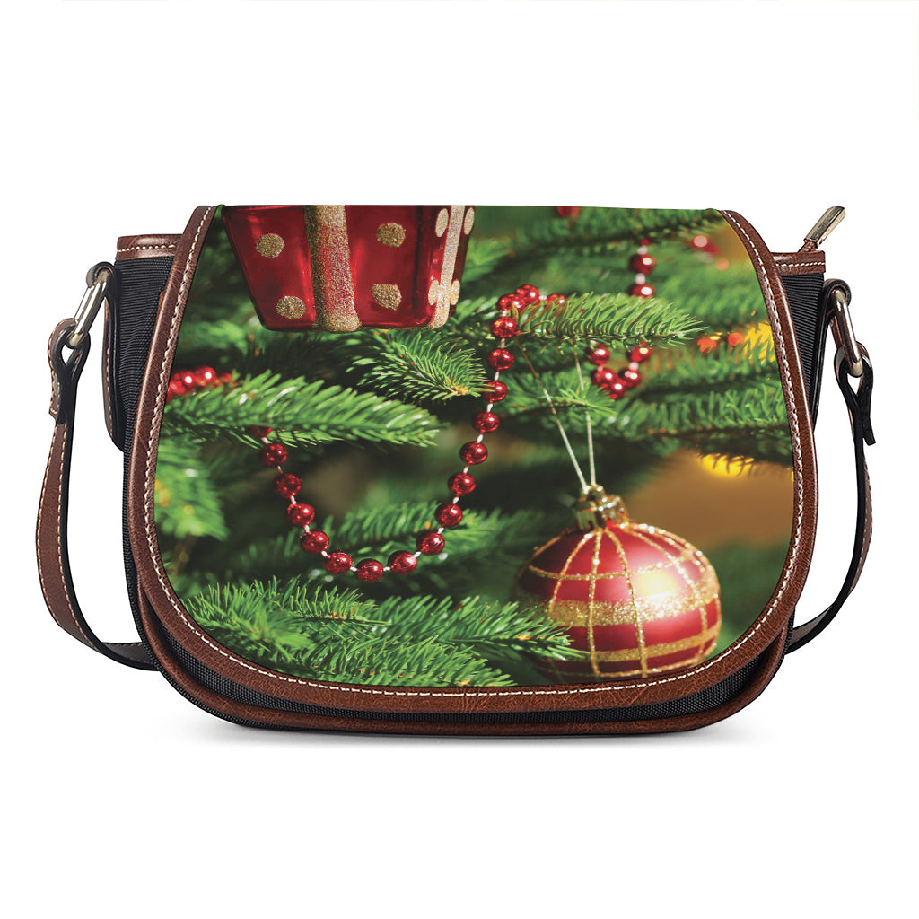 Xmas Tree Print Saddle Bag