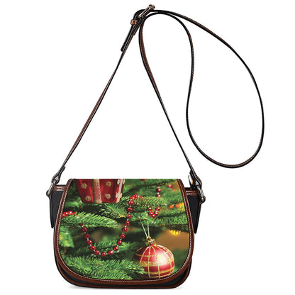 Xmas Tree Print Saddle Bag