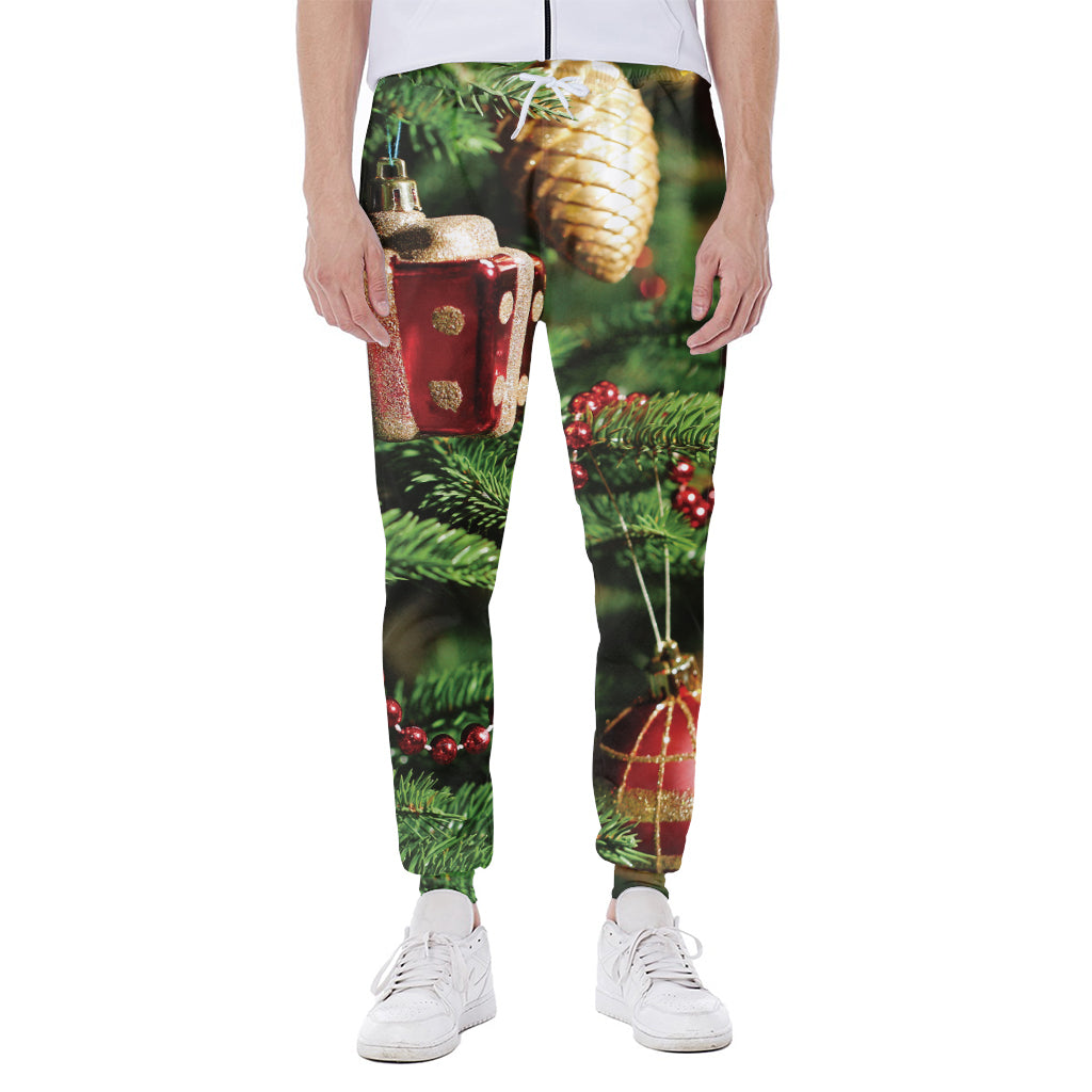 Xmas Tree Print Scuba Joggers