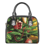 Xmas Tree Print Shoulder Handbag