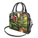 Xmas Tree Print Shoulder Handbag