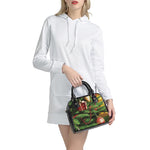 Xmas Tree Print Shoulder Handbag