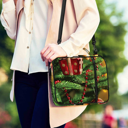Xmas Tree Print Shoulder Strap Bible Bag