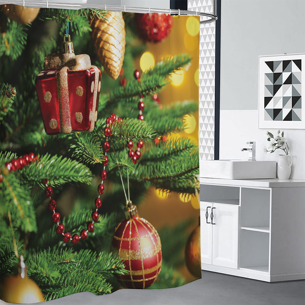 Xmas Tree Print Shower Curtain