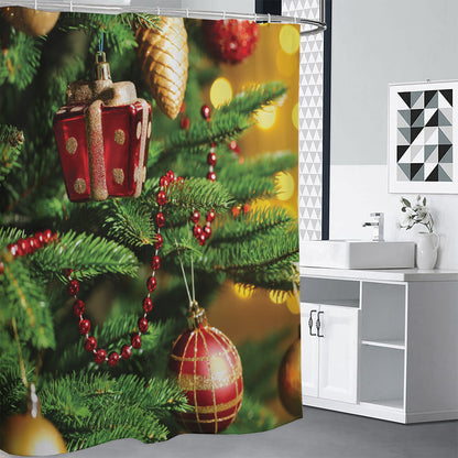 Xmas Tree Print Shower Curtain
