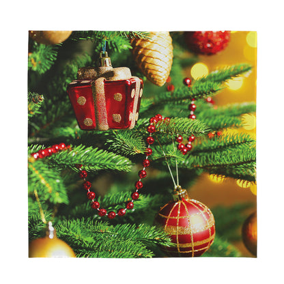 Xmas Tree Print Silk Bandana