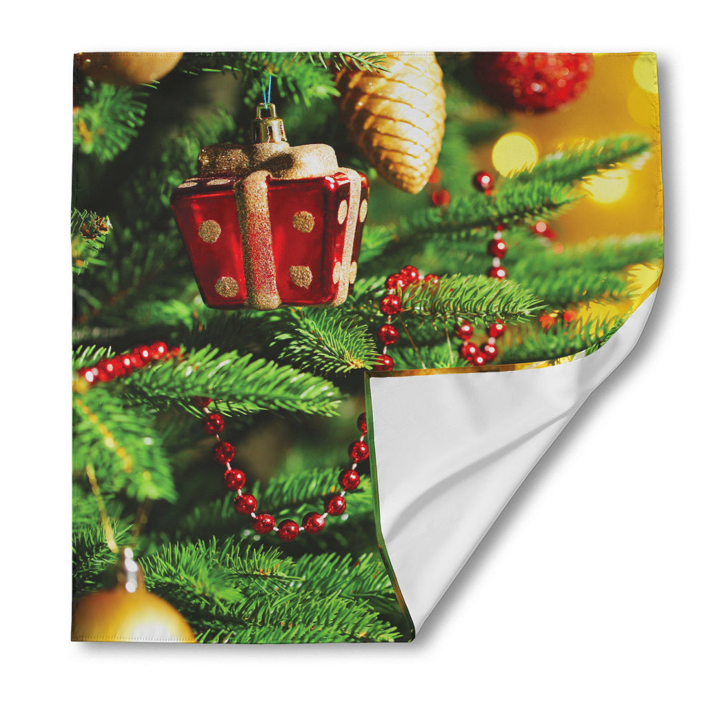 Xmas Tree Print Silk Bandana