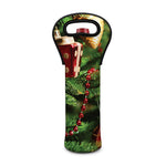 Xmas Tree Print Single Neoprene Wine Tote