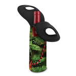 Xmas Tree Print Single Neoprene Wine Tote