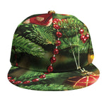 Xmas Tree Print Snapback Cap