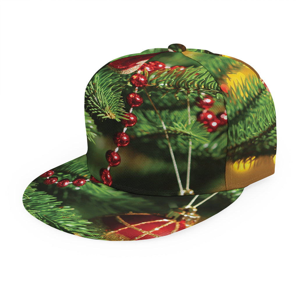 Xmas Tree Print Snapback Cap