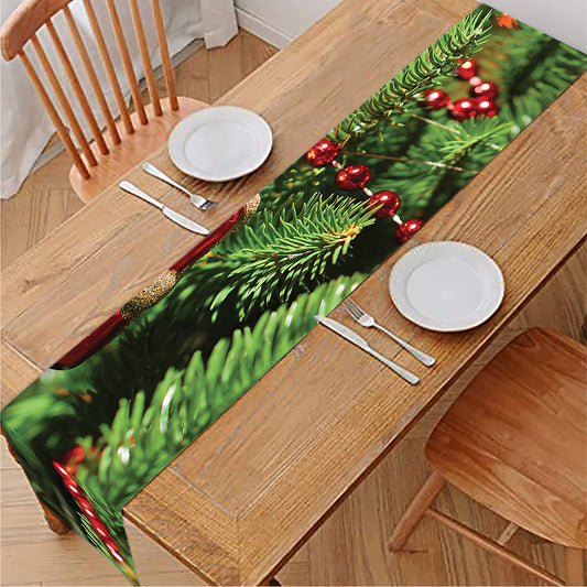 Xmas Tree Print Table Runner