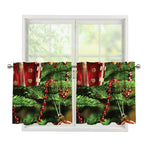 Xmas Tree Print Tier Curtains