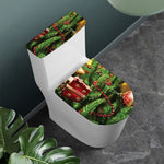 Xmas Tree Print Toilet Lid And Tank Cover Set