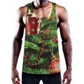 Xmas Tree Print Men's Workout Tank Top
