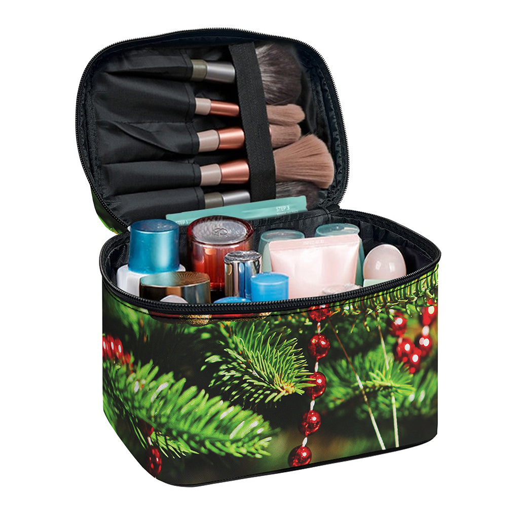 Xmas Tree Print Travel Makeup Bag