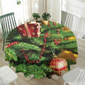 Xmas Tree Print Waterproof Round Tablecloth
