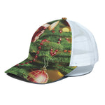 Xmas Tree Print White Mesh Trucker Cap